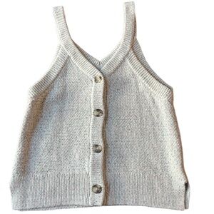Madewell Gray Button-Front Tank Top